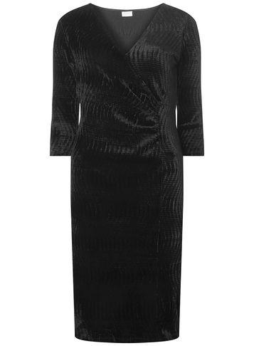 Dorothy Perkins *vila Black Velvet Pleat Shift Dress