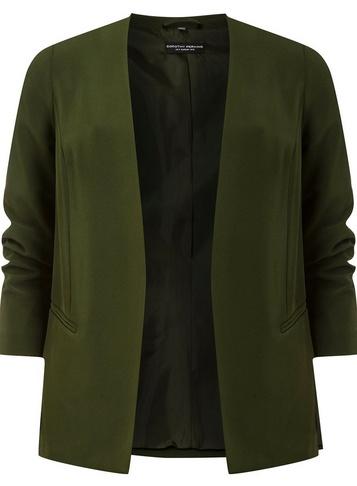 Dorothy Perkins Green Ruched Sleeve Jacket