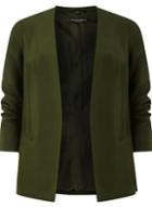 Dorothy Perkins Green Ruched Sleeve Jacket