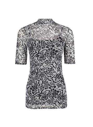 Dorothy Perkins *tall Black Animal Print Mesh T-shirt