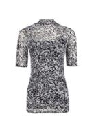 Dorothy Perkins *tall Black Animal Print Mesh T-shirt