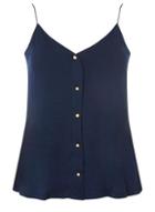 Dorothy Perkins Navy Button Front Camisole Top