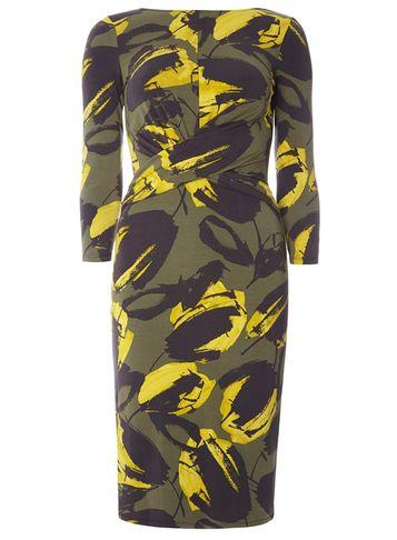 Dorothy Perkins *lily & Franc Khaki Tulip Twist Dress