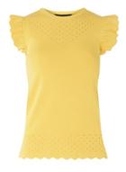 Dorothy Perkins Yellow Frill Sleeve T-shirt