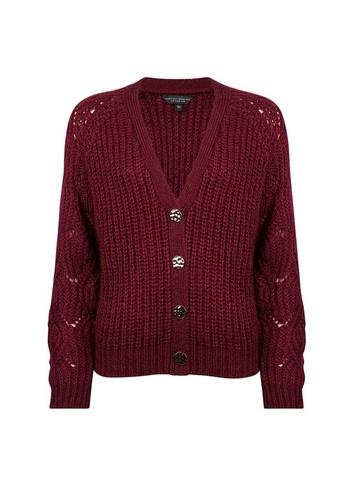 Dorothy Perkins Oxblood Boxy Stitch Cardigan