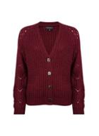 Dorothy Perkins Oxblood Boxy Stitch Cardigan