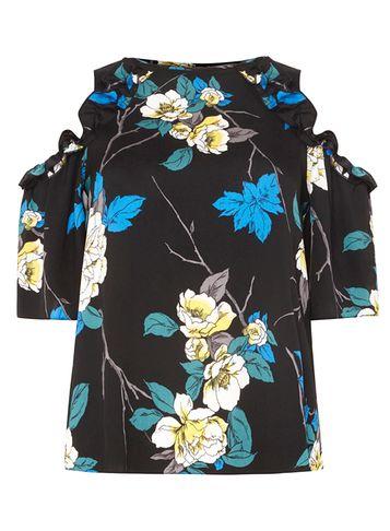 Dorothy Perkins Petite Multi Coloured Floral Print Top