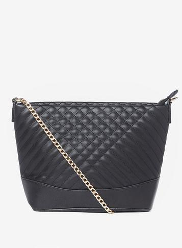 Dorothy Perkins Black Quilted Bucket Crossbody Bag