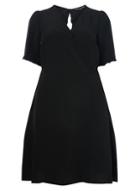 Dorothy Perkins Dp Curve Black Ruffle Back Fit And Flare Dress