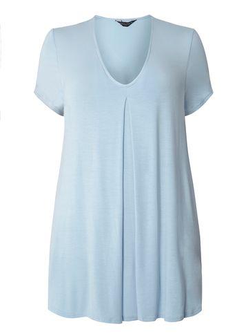Dorothy Perkins Dp Curve Blue Pleat Front T-shirt