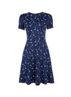 Dorothy Perkins Navy Short Sleeve Eiffel Tower Print Fit And Flare Dress