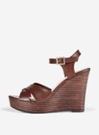 Dorothy Perkins Chocolate Radical Stacked Wedge Sandals