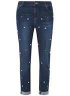 Dorothy Perkins Indigo Pearl Embellished 'corey' Jeans