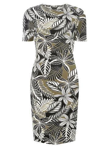 Dorothy Perkins Khaki Palm Print Bodycon Dress