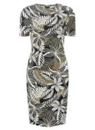 Dorothy Perkins Khaki Palm Print Bodycon Dress