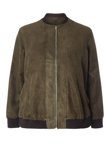Dorothy Perkins Dp Curve Khaki Suedette Bomber Jacket