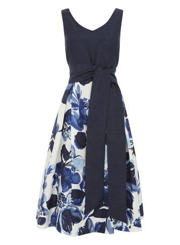Dorothy Perkins *roman Originals Blue Fit And Flare Dress