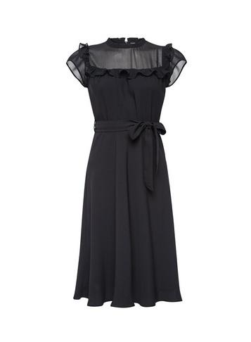 *billie & Blossom Petite Black Ruffle Midi Dress