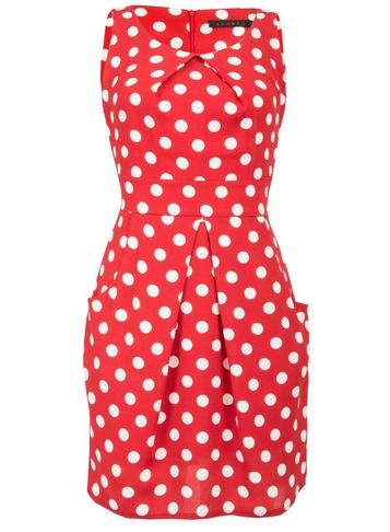 Dorothy Perkins *tenki Red Polka Dot Print Tulip Shift Dress