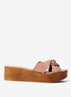 Dorothy Perkins Blush Leather Comfort 'rio' Wedge Sandals