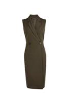 Dorothy Perkins Khaki Wrap Tuxedo Dress