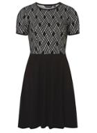 Dorothy Perkins Black Diamond Jacquard Fit And Flare Dress