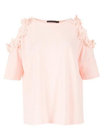 *tenki Pink Cold Shoulder Top