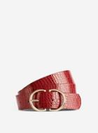 Dorothy Perkins Dp Curve Red Faux Crocodile Design Belt