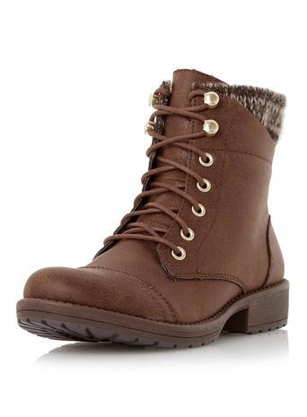Dorothy Perkins *head Over Heels Parkers Lace Up Knitted Boots