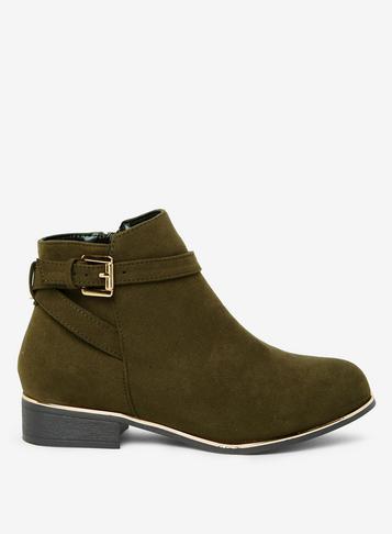 Dorothy Perkins Wide Fit Khaki 'mayan' Boots