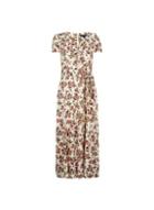 Dorothy Perkins *tall White Floral Print Ruffle Midi Dress