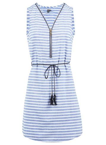 *izabel London Striped Zip Front Dress