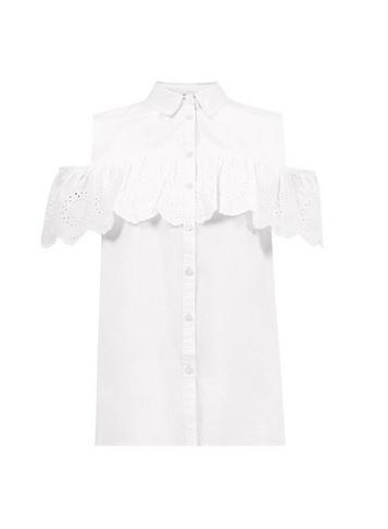 Dorothy Perkins Ivory Cold Shoulder Cotton Shirt