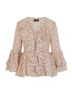 Dorothy Perkins *girls On Film Cream Polka Dot Ruffle Blouse