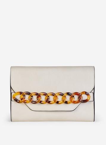 Dorothy Perkins White Tort Chain Clutch Bag