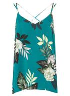 Dorothy Perkins Green Tropical Print Sporty Camisole Top