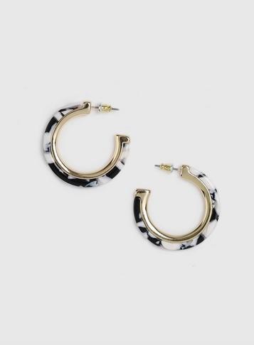 Dorothy Perkins Black And White Resin Hoop Earrings