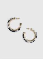 Dorothy Perkins Black And White Resin Hoop Earrings