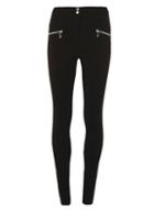 Dorothy Perkins *tall Black Zip Detail Bengaline Trousers