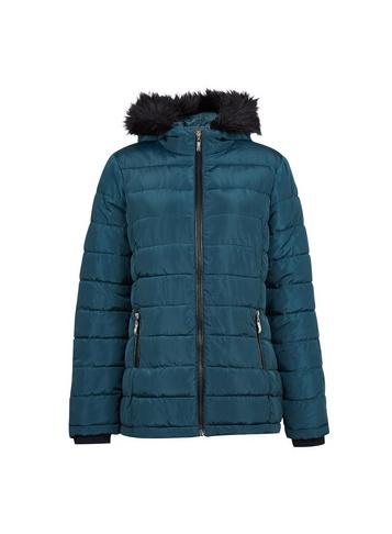 Dorothy Perkins Teal Faux Fur Hood Padded Coat