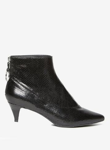 Dorothy Perkins Black Anaconda Heeled Boot