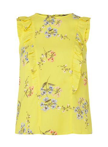 Dorothy Perkins Yellow Floral Ruffle Top