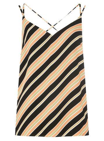 Dorothy Perkins Black And Blush Striped Camisole Top