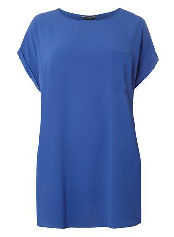 Dorothy Perkins Dp Curve Cobalt Zip Back Soft T-shirt