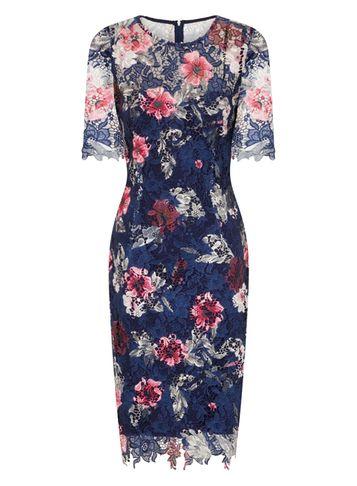 Dorothy Perkins *paper Dolls Multi Coloured Floral Crochet Bodycon Dress