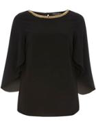 Dorothy Perkins Black Chain Split Sleeve Top