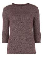 Dorothy Perkins Raisin Embellished Jersey Knit Top