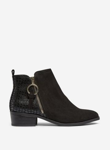 Dorothy Perkins Wide Fit Black 'mynor' Black Ankle Boots