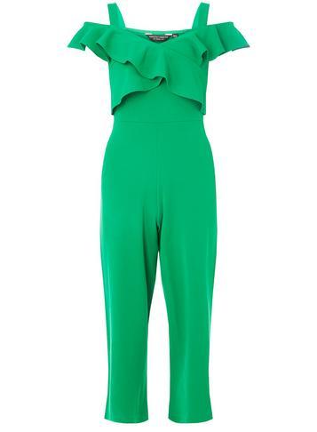 Dorothy Perkins Green Frill Front Culotte Jumpsuit