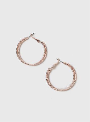 Dorothy Perkins Diamond Cut Cross Over Hoops